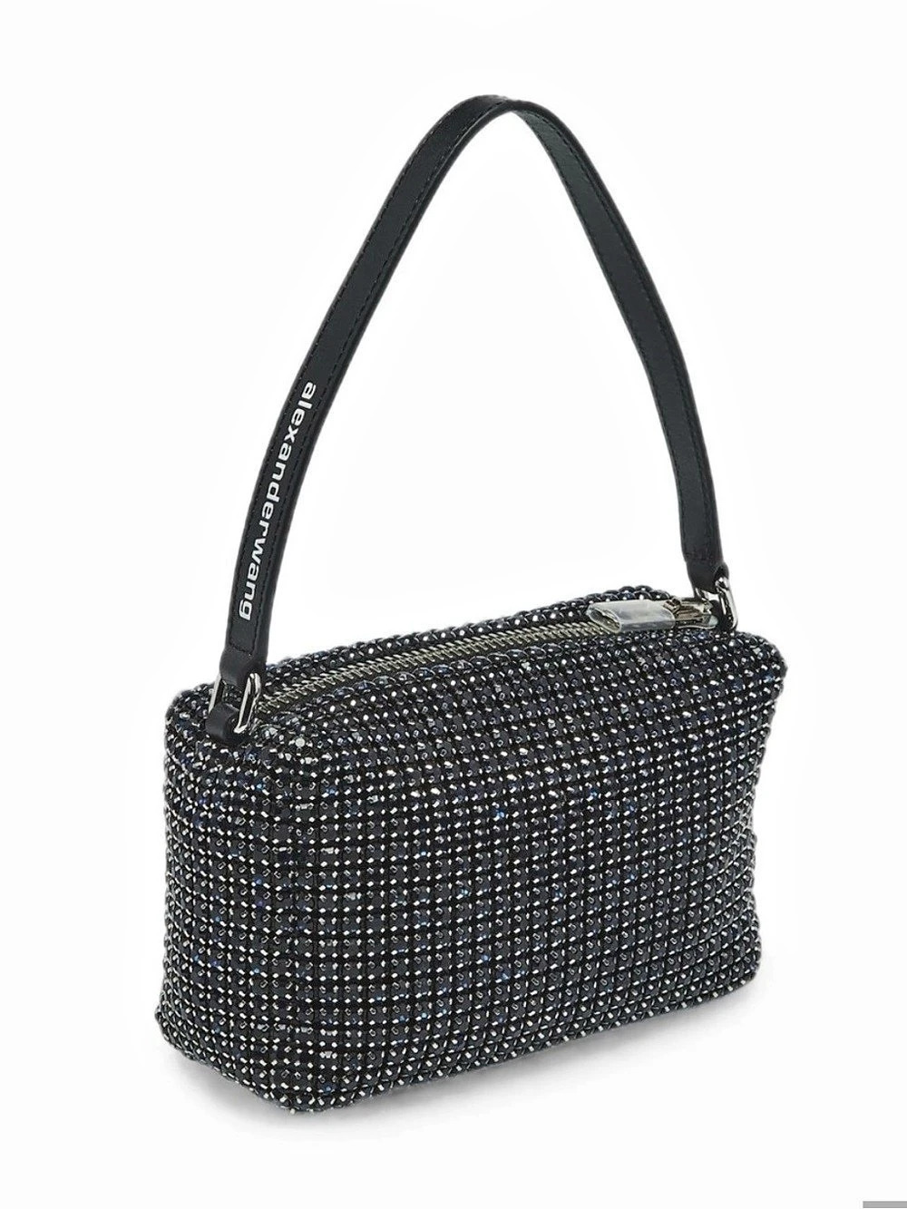 Alexander Wang Medium Heiress Rhinestone Pouch Shoulder Bag Black